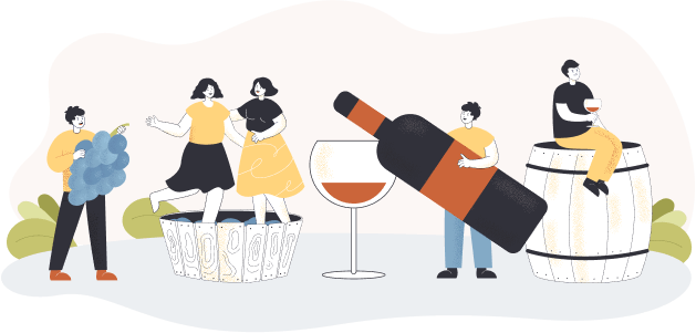 People performing wine related activities